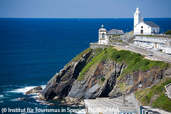 Der Leuchtturm und Kapelle von Luarca